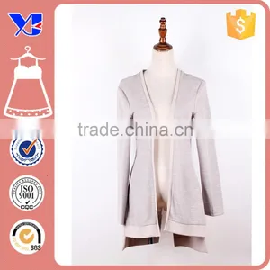 Contrast Pocket Longer Croppped Hem Women Split Hip-length Open Hang Coat thumbnail-1
