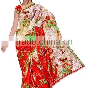 Designer Printed Saree With Blouse thumbnail-3