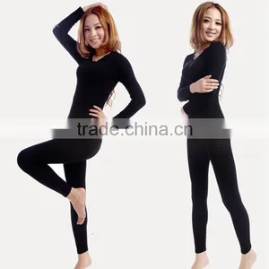 Custom Thermal Underwear Women 2014 Winter Modal Long Johns Underwears Top + Pant Ladies Sey Lace O-neck Seamless Slim Shapewear thumbnail-4