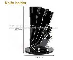 Stainless Steel 6pcs Kitchen Knife Set With Wooden Handle and Knife Block thumbnail-1