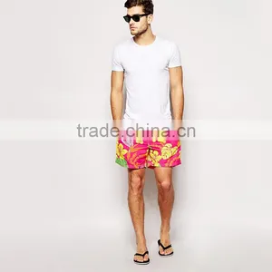 Mens Bright Color Hawaiian Swim Shorts Men thumbnail-4