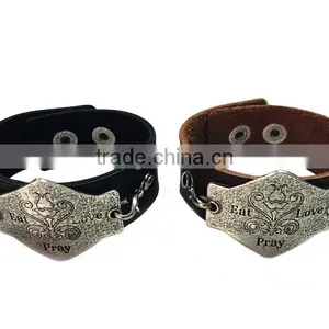 Personalized Leather Words Bracelet,custom Words Carved Bracelet,gift Friendship Wristbands thumbnail-2