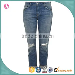 Wholesale Price Jeans Denim Jeans Women Ripped Out Damaged Pant thumbnail-1