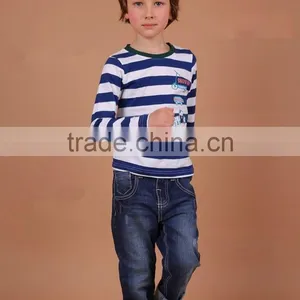 Custom Kids Striped Sleeves t Shirt Wholesale thumbnail-1