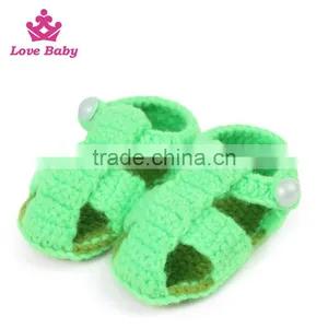 Handmade Blue Baby Sandals Crochet Baby Shoes LBS20151223-62 thumbnail-3