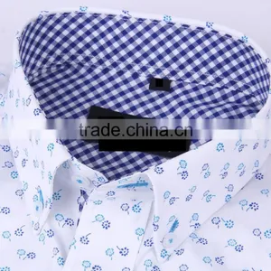 2017 New Trend Print Men Long Sleeve Button-down Collar Slim Fit Shirt With Contrast Collar and Cuff thumbnail-4