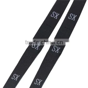 Polyester Labels Tags Craft Black Size XS Custom Embroidered Patches For Clothing thumbnail-1