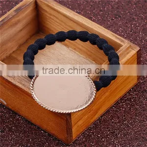 Zinc Based Alloy DIY Resin Mold For Jewelry Making Hair Ties Oval Gold Plated & Black thumbnail-3