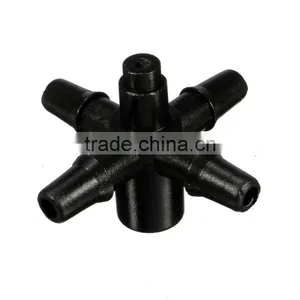 Hot Sale 5 Way Agricultural Garden Plastic Irrigation Connector 1/4 Inch Barb Drip Cross Connector Fittings Garden Sprinklers thumbnail-1