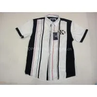 Short Sleeves Shirts Cotton Mens Stripe Shirts thumbnail-1