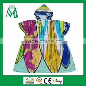 Bright Color Cotton Velour Surf Poncho for Girl thumbnail-1