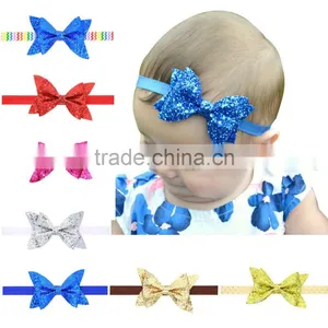 Glitter Sequin Bow Baby Headband thumbnail-1