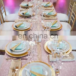 Charming Design Baby Pink Table Sequin Runner thumbnail-6
