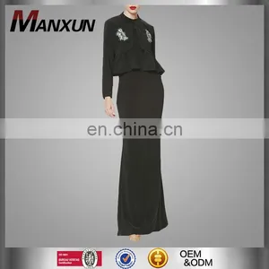 Jacket Maxi Dress Peplum Mermaid Shape Skirt thumbnail-1