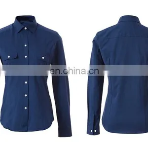 2016 Fashion Design Navy Women Blouse for Office Ladies Shirt thumbnail-2