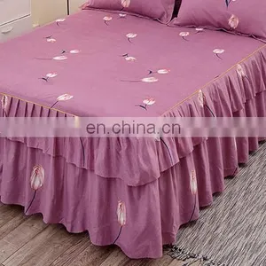 Wholesale Bed Skirt Set Bed Skirt 100% Polyester Bed Skirt Cover Set thumbnail-3