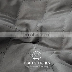 Wholesale High Quality Full Size Grey 100% Polyester Comforter Quilt Set For Adult thumbnail-4
