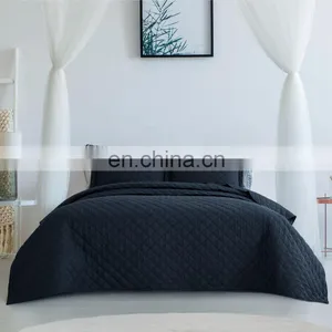 Custom 200TC OEKO-TEX Solid Quilt Bedspread Set For Home thumbnail-2