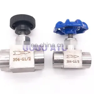 1/8" 1/4" 3/8" 1/2" BSP Equal Female Thread SS 304 Stainless Steel Flow Control Shut off Needle Valve thumbnail-2
