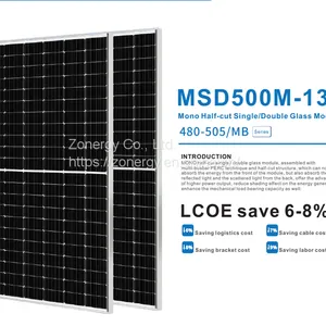 Zonergy 480w 485w 490w 495w 500w 505w Solar Cells Panel Monocrystalline Mono Power Oem Price thumbnail-1