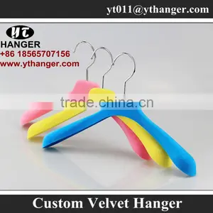 IMY-324 Yellow Velvet Colored Hanger for Kids Velvet Cute Hanger thumbnail-4
