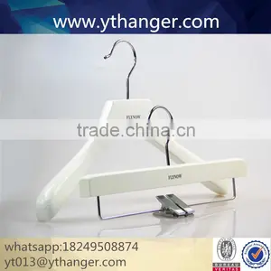 CY-654 Custom Wholesale Luxury Wooden Clothes Hanger Wooden Pant Hanger thumbnail-1