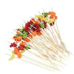 Party Bamboo Skewers Cocktail Food on Toothpicks Appetizer Skewers Bamboo Cold Appetizers Skewers Sticks thumbnail-1