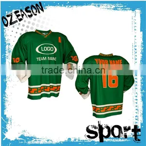 Custom Made Green Ice Hockey Jersey Wholesale Price thumbnail-2