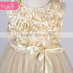 The Ivory Color Girls Boutique Dress With Fluffy Feather thumbnail-4