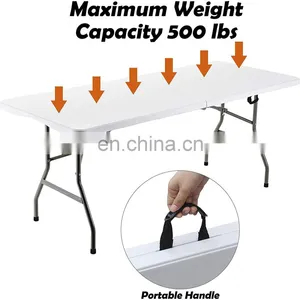 Factory Direct Selling Sturdy Rust Resistant Bar Banquet Plastic Folding Tables and Chairs for Events Outdoor Table thumbnail-2