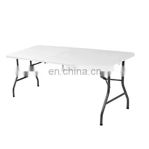 Small MOQ Outdoor Portable Folding Easy Fold 6ft 8ft Sturdy Folding Bbq Rectangle Plastic Camping Picnic Dining Table thumbnail-1