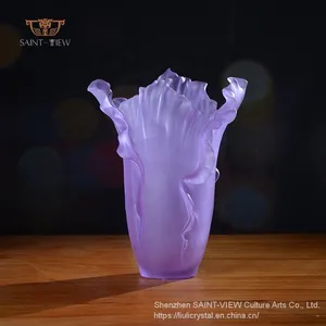 00:04 00:45 View Larger Image Share SAINT-VIEW Original Design Pate De Verre Crystal Glass Vase For Wedding Centrepiece Home Decor thumbnail-3