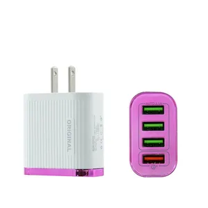 Wholesale Fast Charging Power Adapter QC3.0 4 USB Portable Wall Charger EU US Plug Phone Charger thumbnail-1