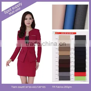 Multicolor Cool 260gsm Polyester Fabric TR Suiting Fabric For Uniforms thumbnail-1