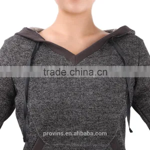Women Dance Wear, Dance V Neck Thumb Hole Hoodie Top, Ballet Dance Warmer thumbnail-5