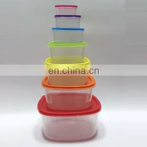7 Pcs Rainbow Storage Box 14Pcs Plastic Food Container With Lid thumbnail-2