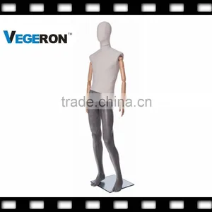 Window Display Full Body Fiberglass Abstract Mannequin With Wooden Flexible Arms thumbnail-4