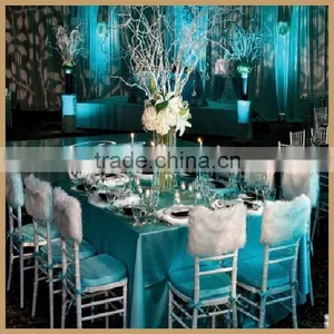 C115B Fancy Wedding Banquet White Fur Chair Back Cover thumbnail-1