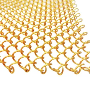 Factory Supply Metal Coil Curtain Metal Mesh Chain Link Screen Mesh Ceilings for Interior Exterior Design thumbnail-5