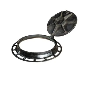 EN124 D400 E600 Heavy Duty Black Manhole Cover Ductile Cast Iron Customized Size Model 13 Parking Safety Road Facilities thumbnail-5