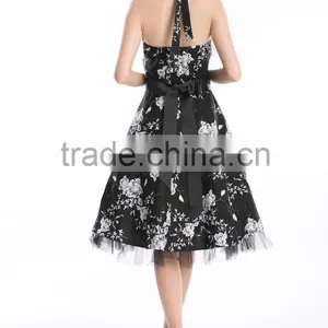 Bestdress Audrey Vintage Black 1950's Swing in Stock Plus Size Rockabilly Dress thumbnail-3