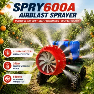Automatic Remote Agricultural Sprayer With 13kW Gasoline Engine 12 Adjustable Nozzles Airblast Sprayer SPRY600A thumbnail-1