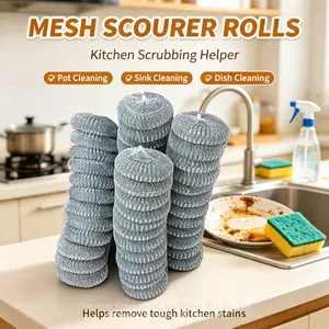 Premium Galvanized Metal Scouring Ball High Density Wire Mesh Scourer for Household & Commercial Kitchen Use thumbnail-1