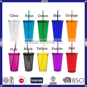 Hot Sell Customized Double Wall 16oz Cheap Price Tumbler Cups With Straw thumbnail-1