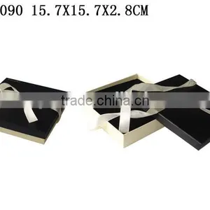 P1090 Top and Bottom Shape Cardboard Paper Gift Necklace Box With Ribbon thumbnail-1