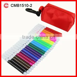 24pcs Kids Mini Permanent Color Marker Set With Pencil Case thumbnail-1