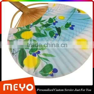 Bulk Advertising Custom Printing Round Bamboo Hand Fan Quality Choice Most Popular thumbnail-3