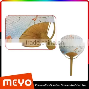 Bulk Advertising Custom Printing Round Bamboo Hand Fan Quality Choice Most Popular thumbnail-5
