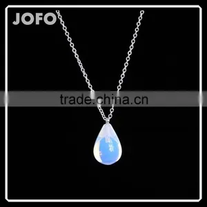 Women Natural Waterdrop Pendant Necklace Agate Amethyst Quartz Turquoise Stone Necklace SMJ0131 thumbnail-1