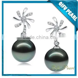 2014 New Arrival Designs Double Pearl Earrings Findings thumbnail-2
